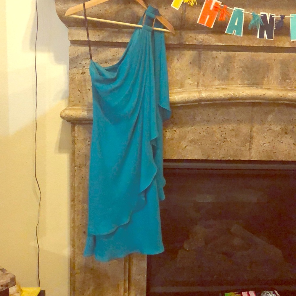 Laundry by design Teal One shoulder Dress